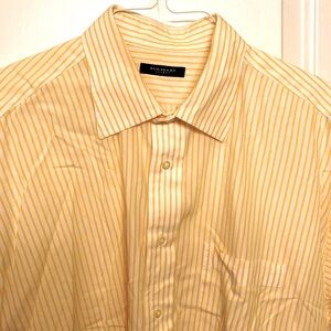 Burberry London Yellow/White Striped Button Front Shirt Size Large or 16.5L